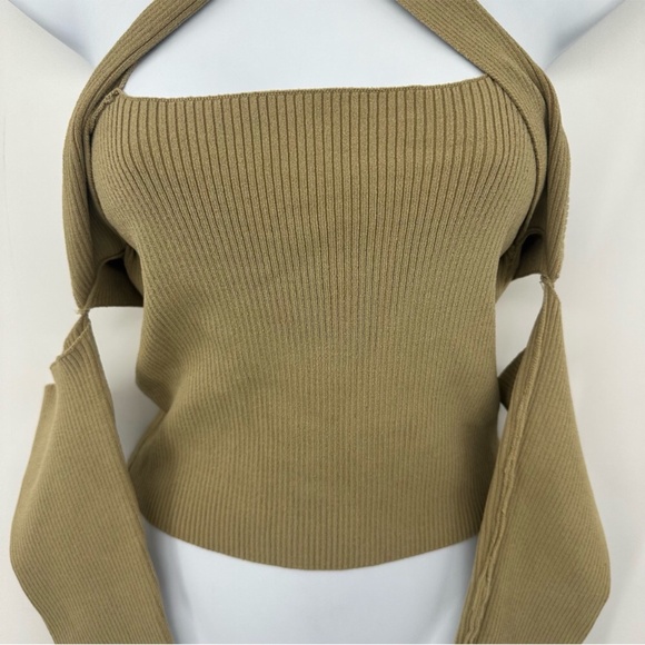 Revolve NBD Eva Off Shoulder Ribbed Top Taupe Size Large New with Tag - Picture 7 of 13